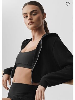 Alo Sweet Escape Zip Up Hoodie Black Large